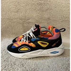 Puma TRC Blaze Lava Casual Shoes Sneakers Black Orange Multi Men's Size 10